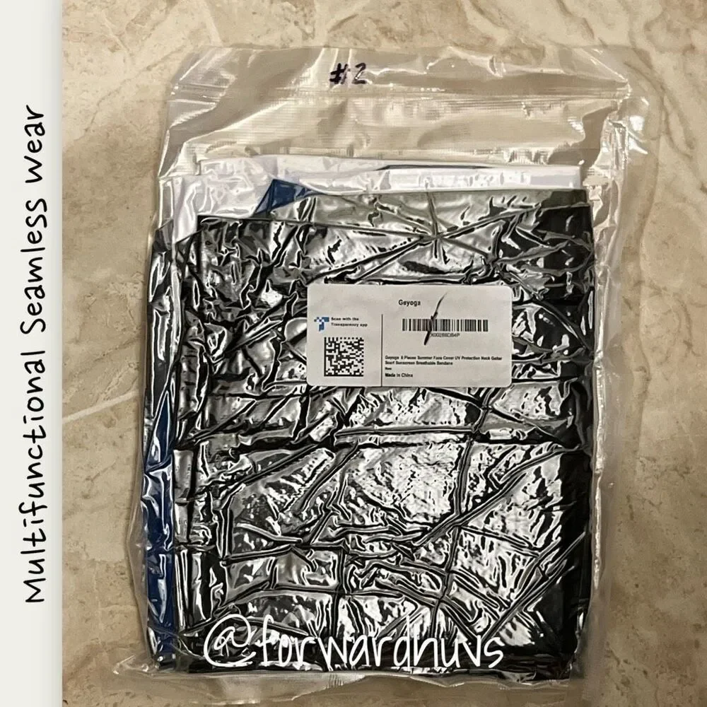 Breathable Polyester Microfiber Multifunctional Seamless Bandana 6 Pk ** NEW **